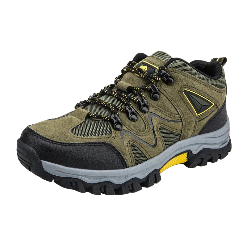 Męskie buty trekkingowe z sznurowaniem i wzmocnionym przodem-Footwear for men-Olave