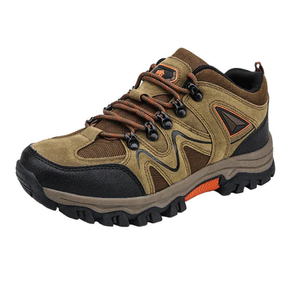Męskie buty trekkingowe z sznurowaniem i wzmocnionym przodem-Footwear for men-Olave