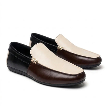 Męskie dwukolorowe mokasyny wsuwane-Footwear for men-Olave