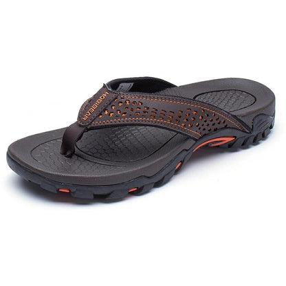 Męskie klapki japonki z perforowanym paskiem-Footwear for men-Olave