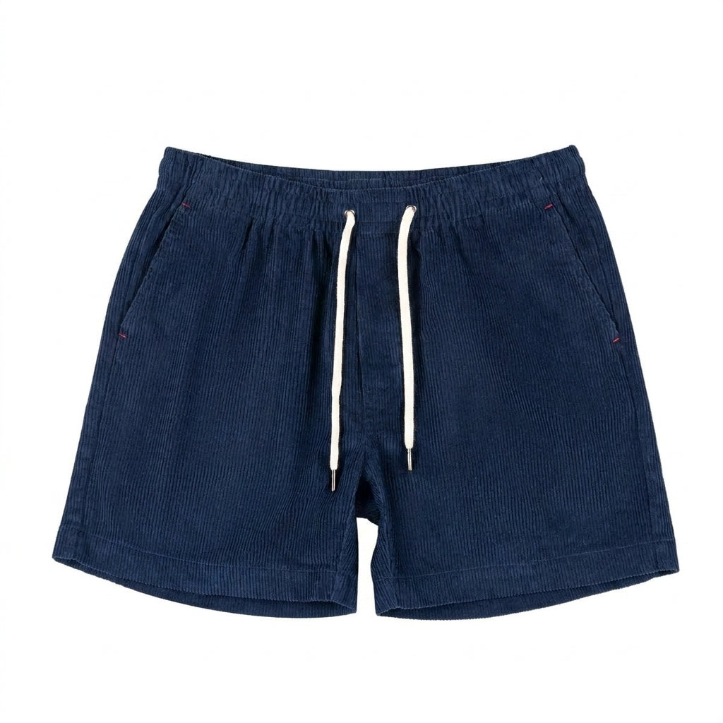 Męskie krótkie spodenki z elastycznym pasem i sznurkiem oraz bocznymi kieszeniami-Shorts for men-Olave