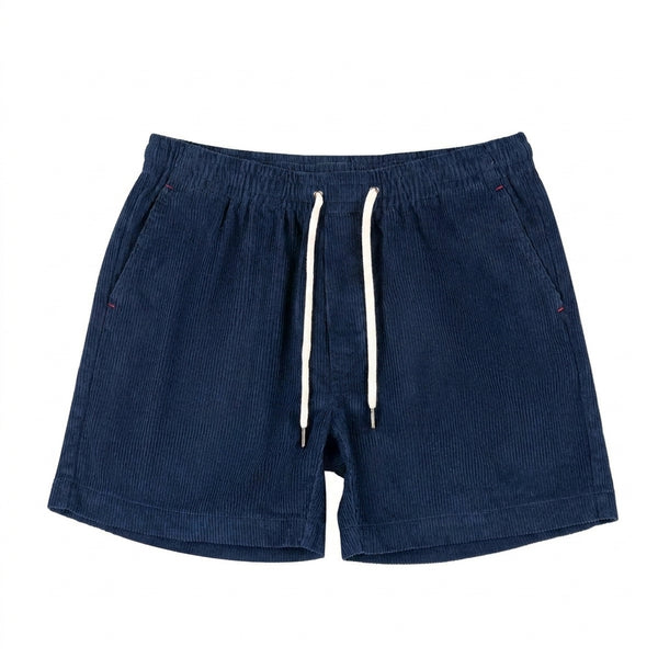 Męskie krótkie spodenki z elastycznym pasem i sznurkiem oraz bocznymi kieszeniami-Shorts for men-Olave