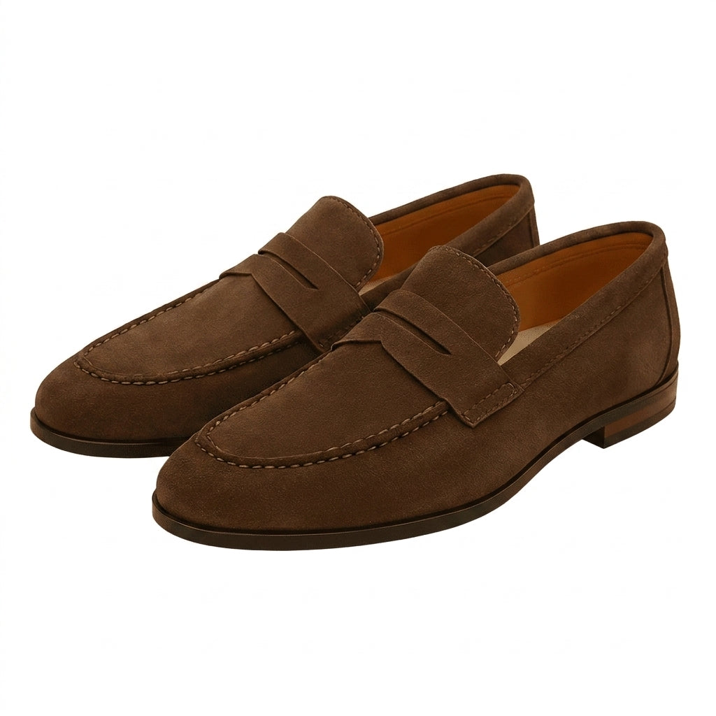 Męskie mokasyny typu penny z migdałowym noskiem-Footwear for men-Olave