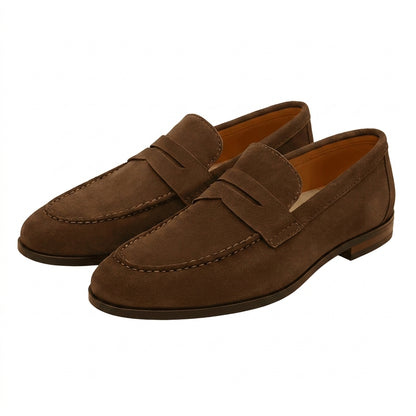 Męskie mokasyny typu penny z migdałowym noskiem-Footwear for men-Olave