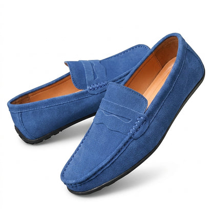 Męskie mokasyny zamszowe typu penny loafers-Footwear for men-Olave
