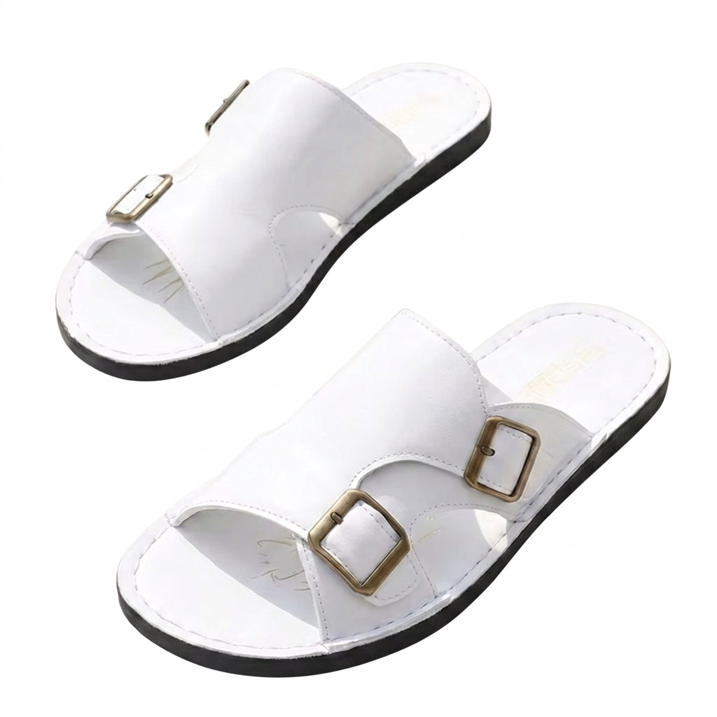 Męskie sandały z dwoma paskami i klamrami-Footwear for men-Olave