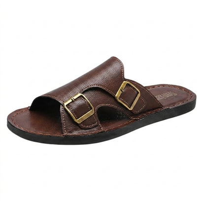 Męskie sandały z dwoma paskami i klamrami-Footwear for men-Olave