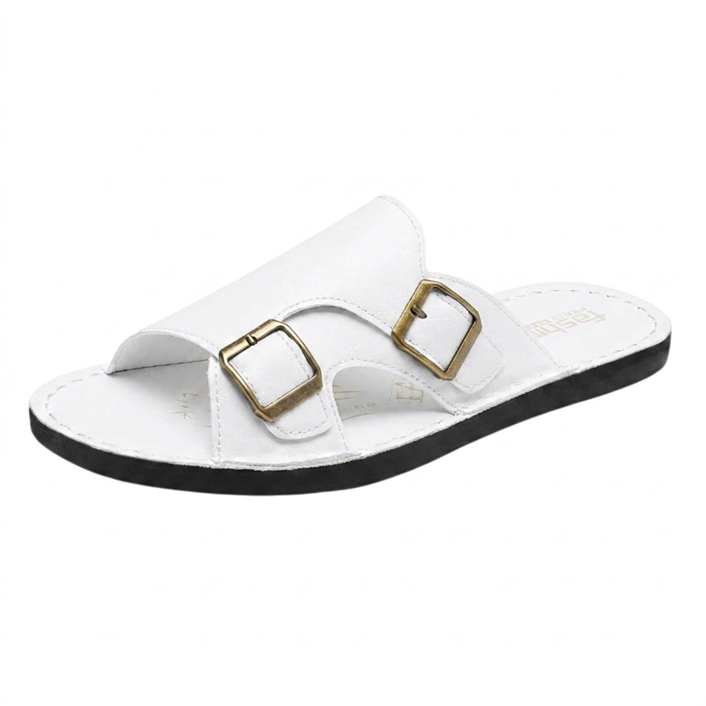 Męskie sandały z dwoma paskami i klamrami-Footwear for men-Olave