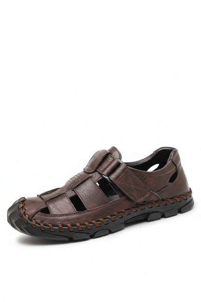 Męskie Sandały z Zakrytym Przodem i Paskami z Zapięciem na Rzep-Footwear for men-Olave