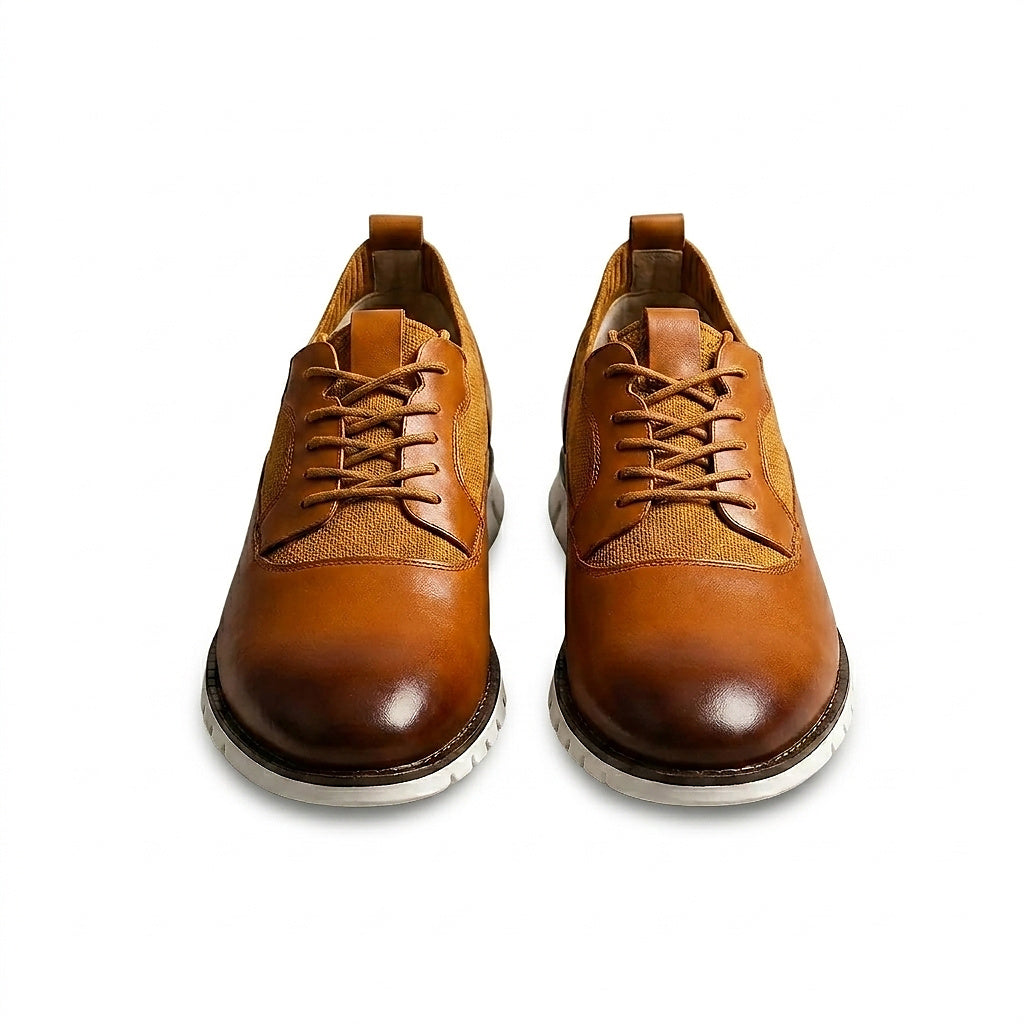 Męskie sneakersy sznurowane z teksturowanymi panelami-Footwear for men-Olave