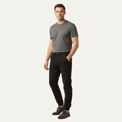 Męskie spodnie cargo ze ściągaczami przy nogawkach-Pants for Men-Olave