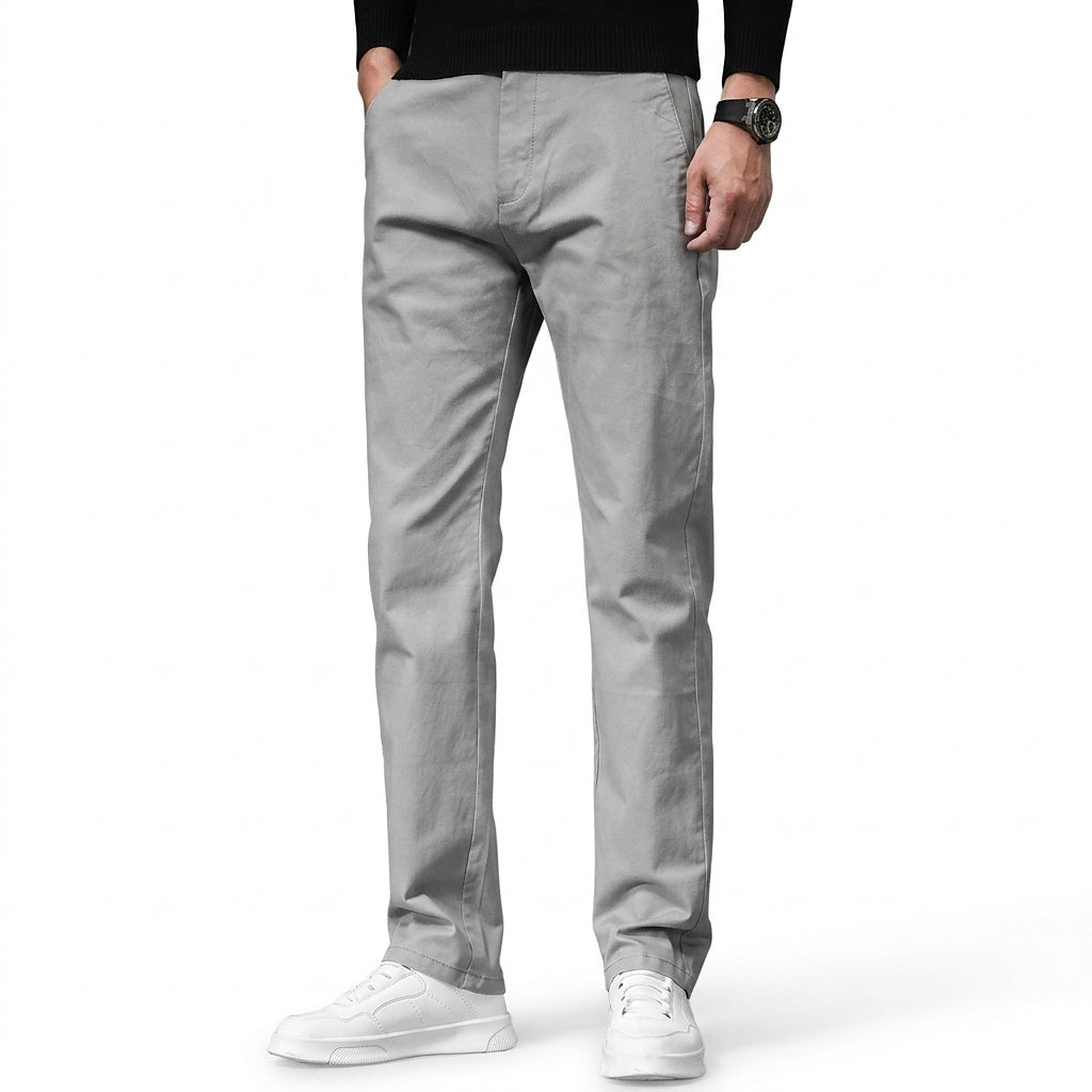 Męskie spodnie chino o kroju regular fit-Pants for Men-Olave