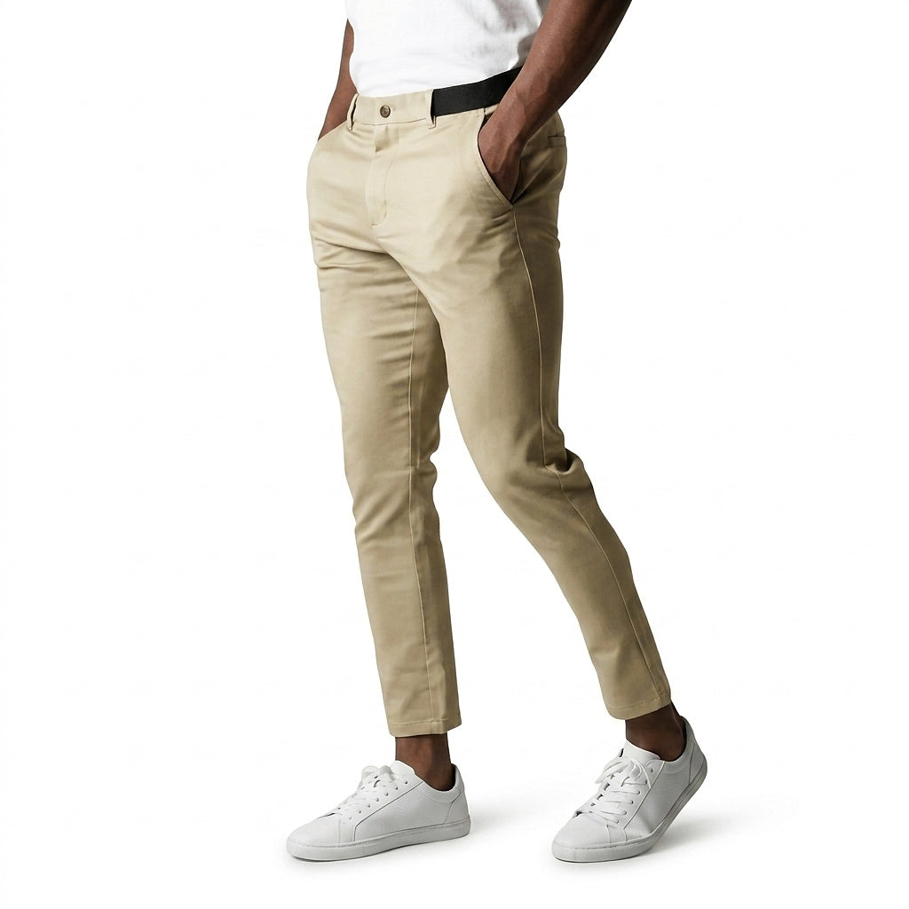 Męskie spodnie chino typu slim fit-Pants for Men-Olave