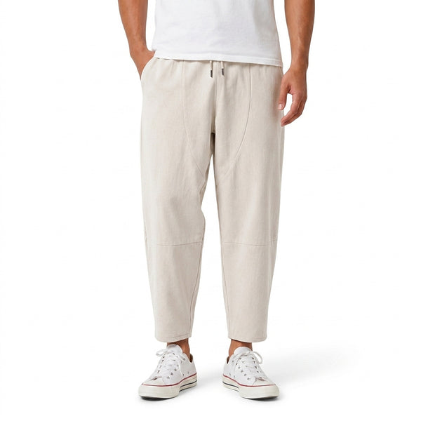 Męskie spodnie haremki z wiązanym pasem-Pants for Men-Olave