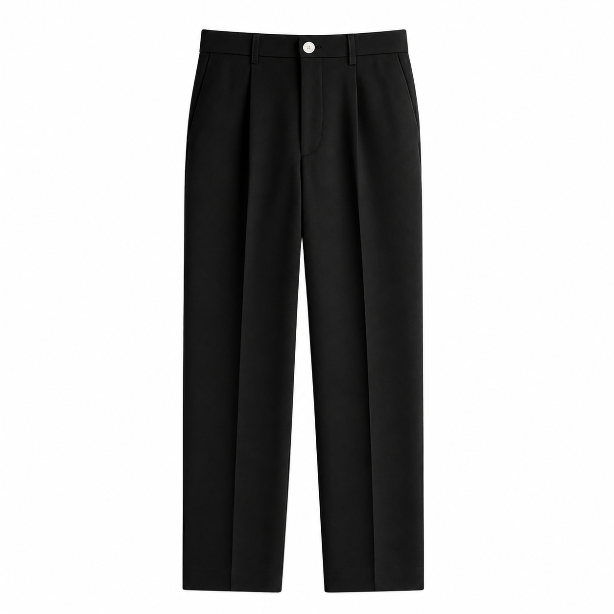 Męskie spodnie o prostym kroju z zakładkami z przodu i zapięciem na guzik-Pants for Men-Olave