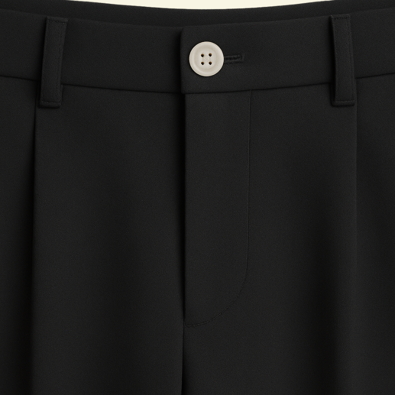 Męskie spodnie o prostym kroju z zakładkami z przodu i zapięciem na guzik-Pants for Men-Olave