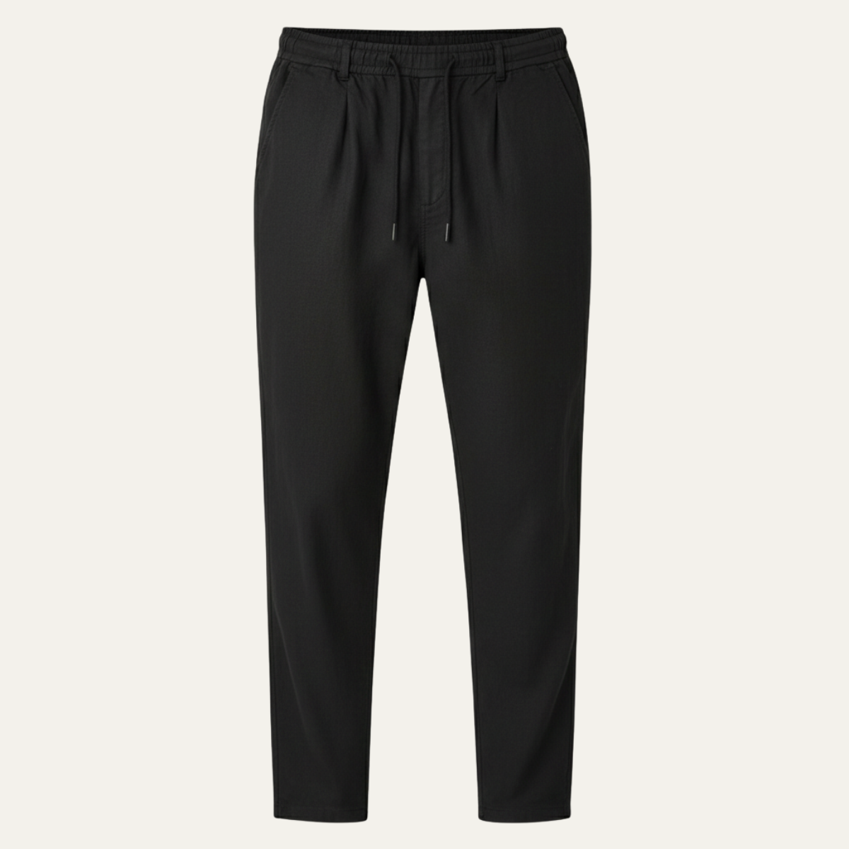 Męskie spodnie z prostą nogawką i sznurkiem w pasie-Pants for Men-Olave