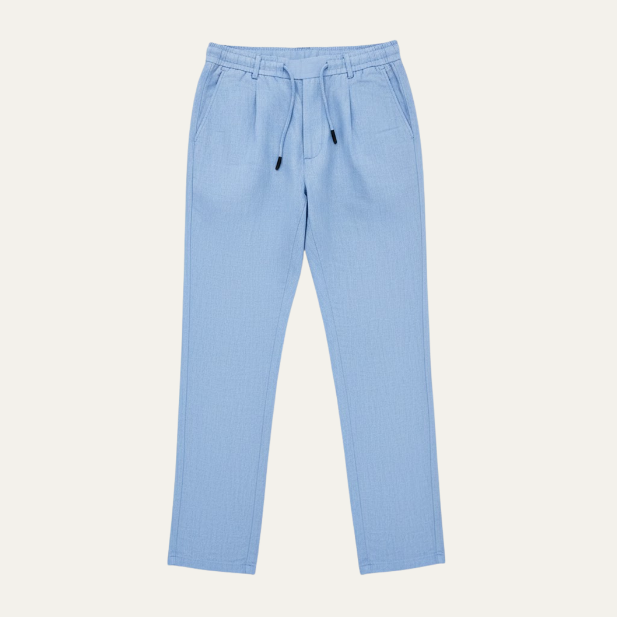 Męskie spodnie z prostą nogawką i sznurkiem w pasie-Pants for Men-Olave