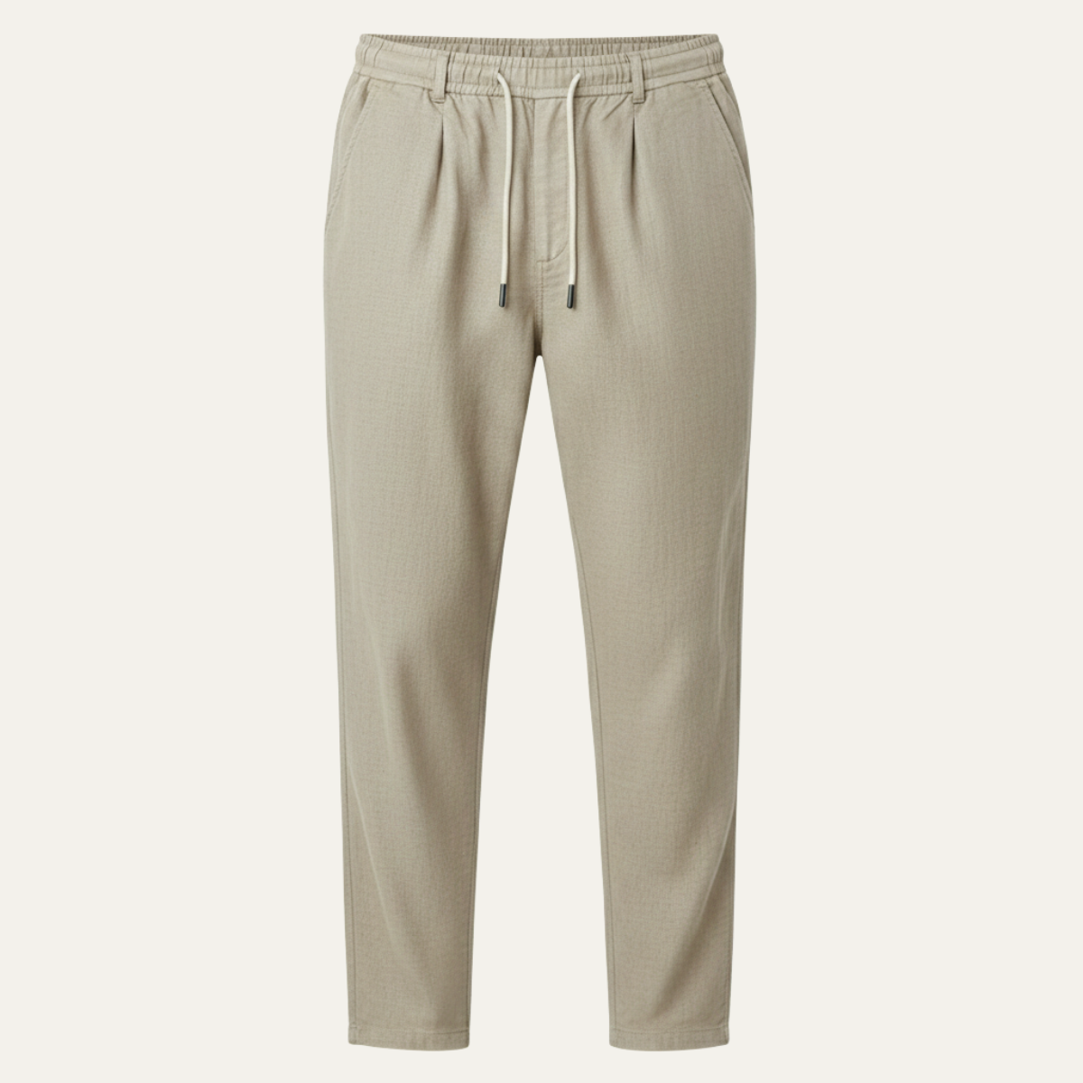 Męskie spodnie z prostą nogawką i sznurkiem w pasie-Pants for Men-Olave