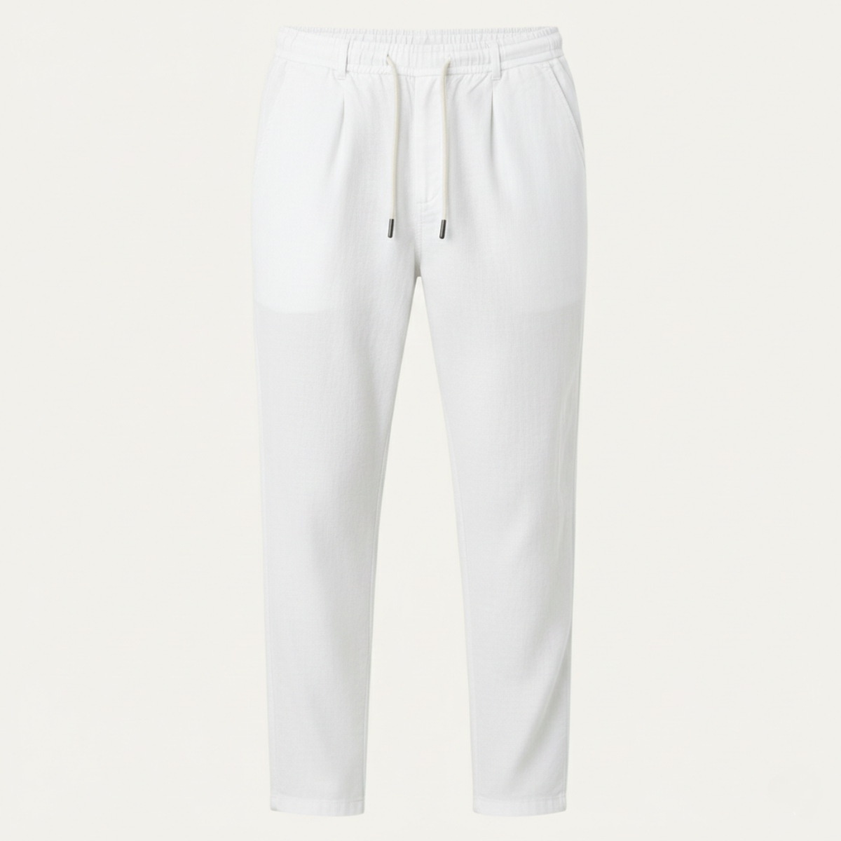 Męskie spodnie z prostą nogawką i sznurkiem w pasie-Pants for Men-Olave