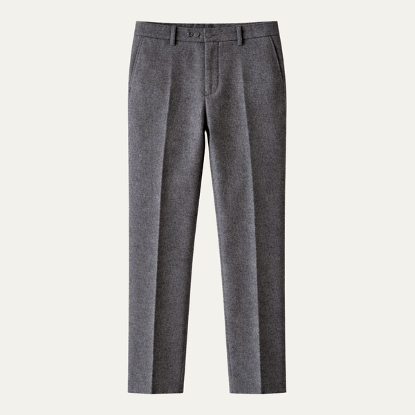 Męskie Spodnie z Prostą Nogawką, Zakładkami i Szlufkami na Pasek-Pants for Men-Olave