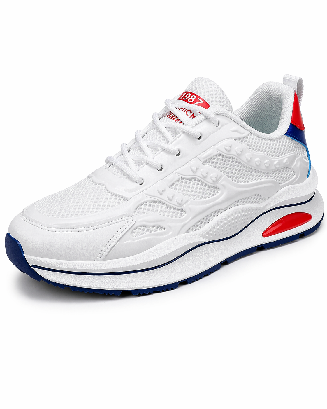 Męskie Sznurowane Buty Sportowe z warstwową cholewką-Footwear for men-Olave