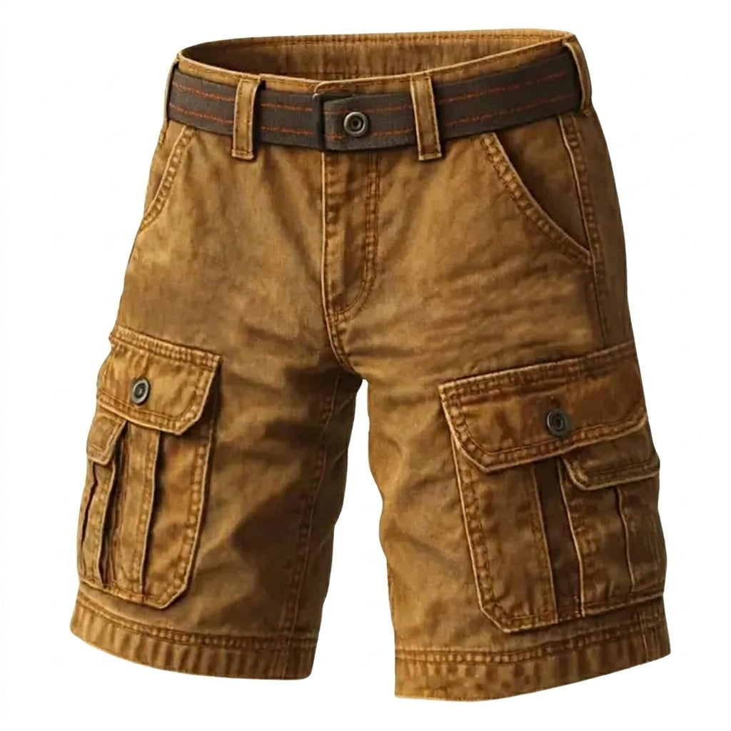 Męskie szorty cargo z paskiem-Shorts for men-Olave