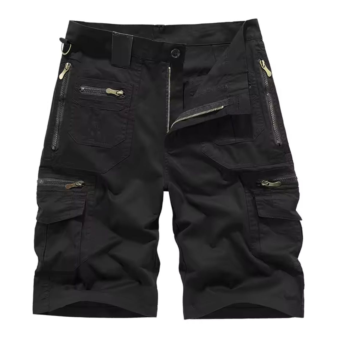 Męskie Szorty Cargo z Wieloma Kieszeniami i Zapięciem na Zamek-Shorts for men-Olave