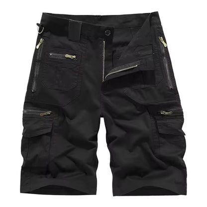 Męskie Szorty Cargo z Wieloma Kieszeniami i Zapięciem na Zamek-Shorts for men-Olave