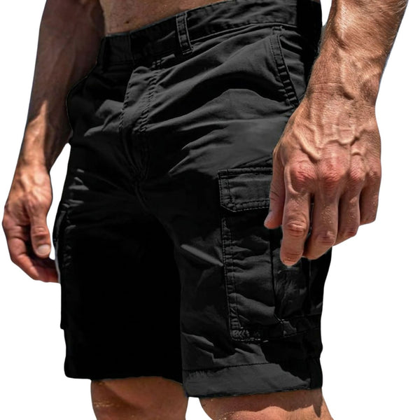 Męskie Szorty Cargo z Zapięciem na Guzik i Kieszeniami Bocznymi-Shorts for men-Olave