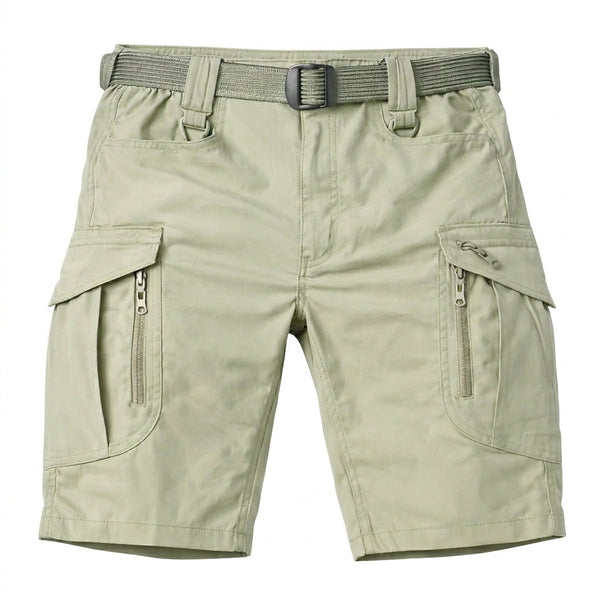 Męskie szorty taktyczne typu cargo ze zintegrowanym paskiem-Shorts for men-Olave