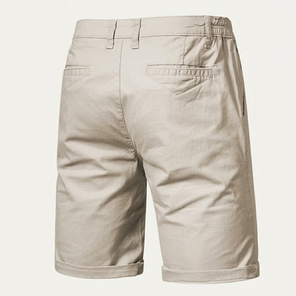Męskie szorty z płaskim przodem i elastycznym pasem-Shorts for men-Olave