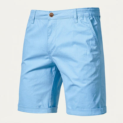 Męskie szorty z płaskim przodem i elastycznym pasem-Shorts for men-Olave