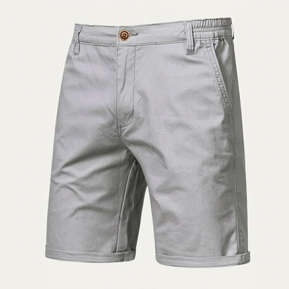 Męskie szorty z płaskim przodem i elastycznym pasem-Shorts for men-Olave