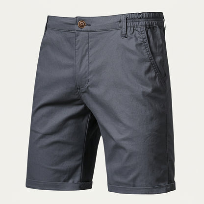 Męskie szorty z płaskim przodem i elastycznym pasem-Shorts for men-Olave