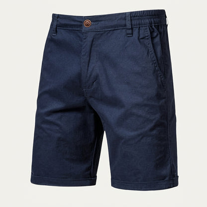 Męskie szorty z płaskim przodem i elastycznym pasem-Shorts for men-Olave