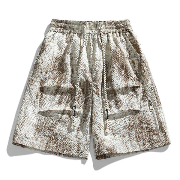 Męskie szorty ze sznurkiem i kieszenią na zamek-Shorts for men-Olave