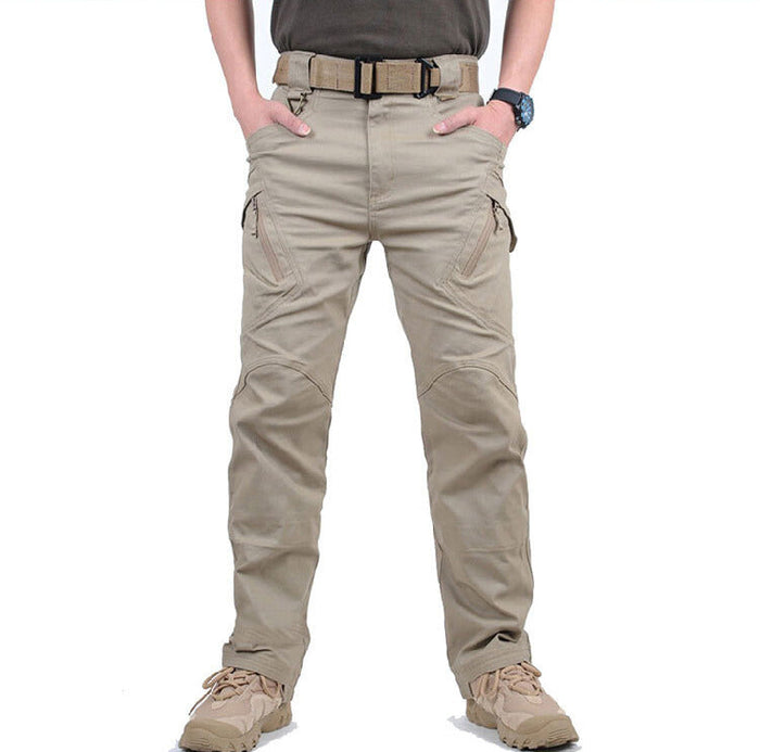 Męskie taktyczne spodnie cargo z kieszeniami na zamek-Pants for Men-Olave