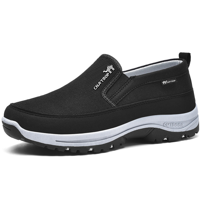 Męskie wsuwane buty z siateczkową powierzchnią i konstrukcją panelową-Footwear for men-Olave