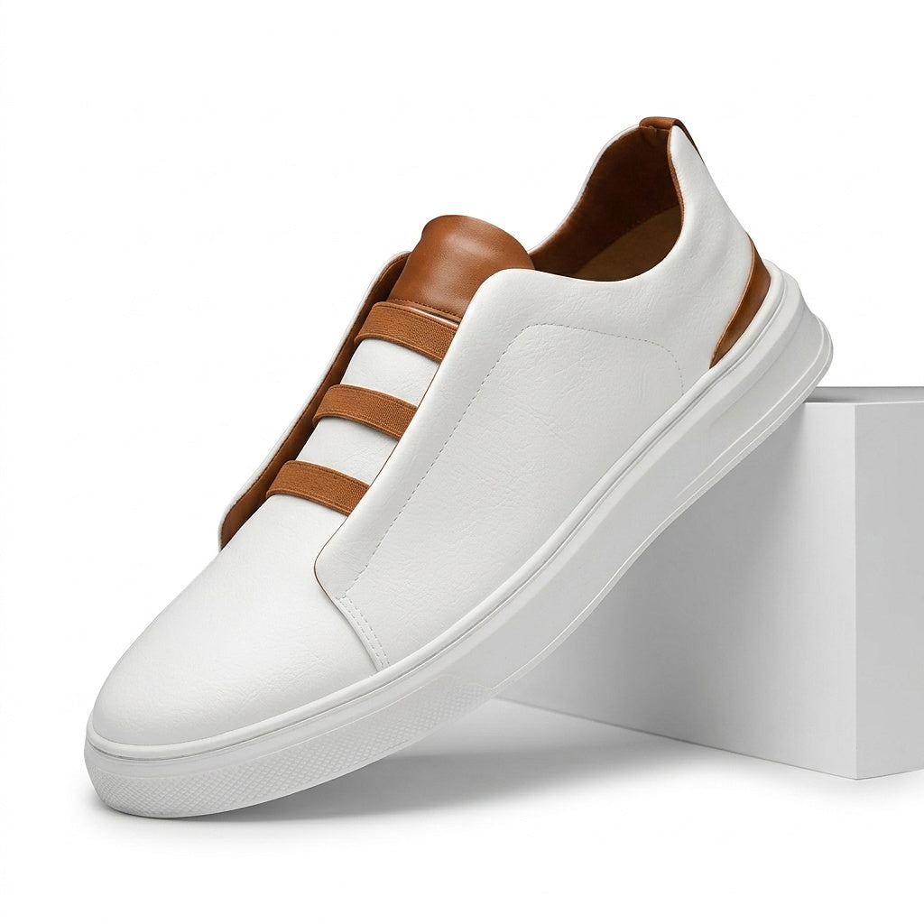 Męskie wsuwane sneakersy z kontrastowym paskiem-Footwear for men-Olave