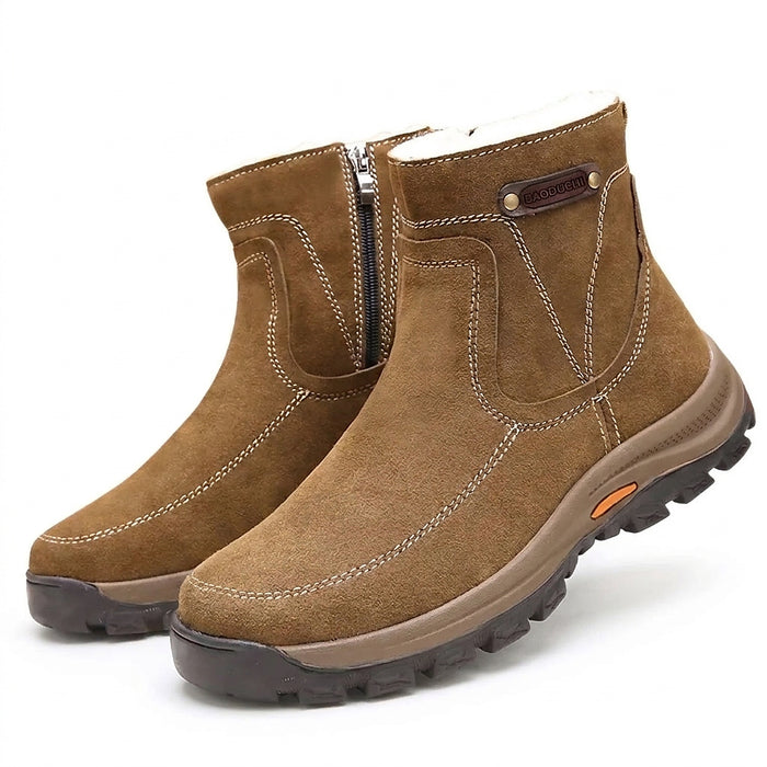 Męskie zamszowe botki z bocznym zamkiem-Footwear for men-Olave