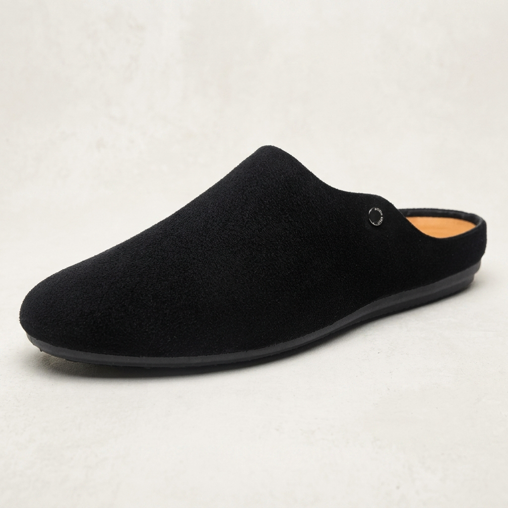 Męskie zamszowe mule z metalowymi ćwiekami-Footwear for men-Olave