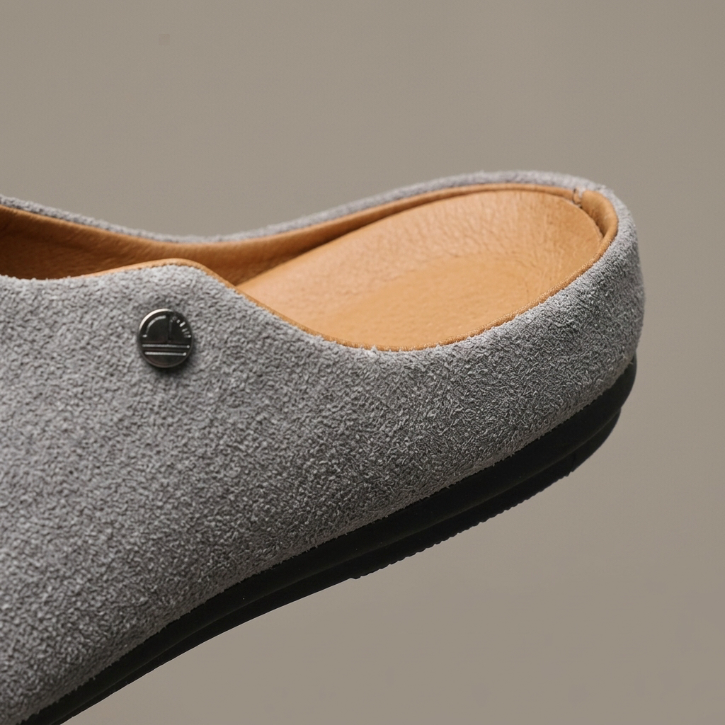 Męskie zamszowe mule z metalowymi ćwiekami-Footwear for men-Olave