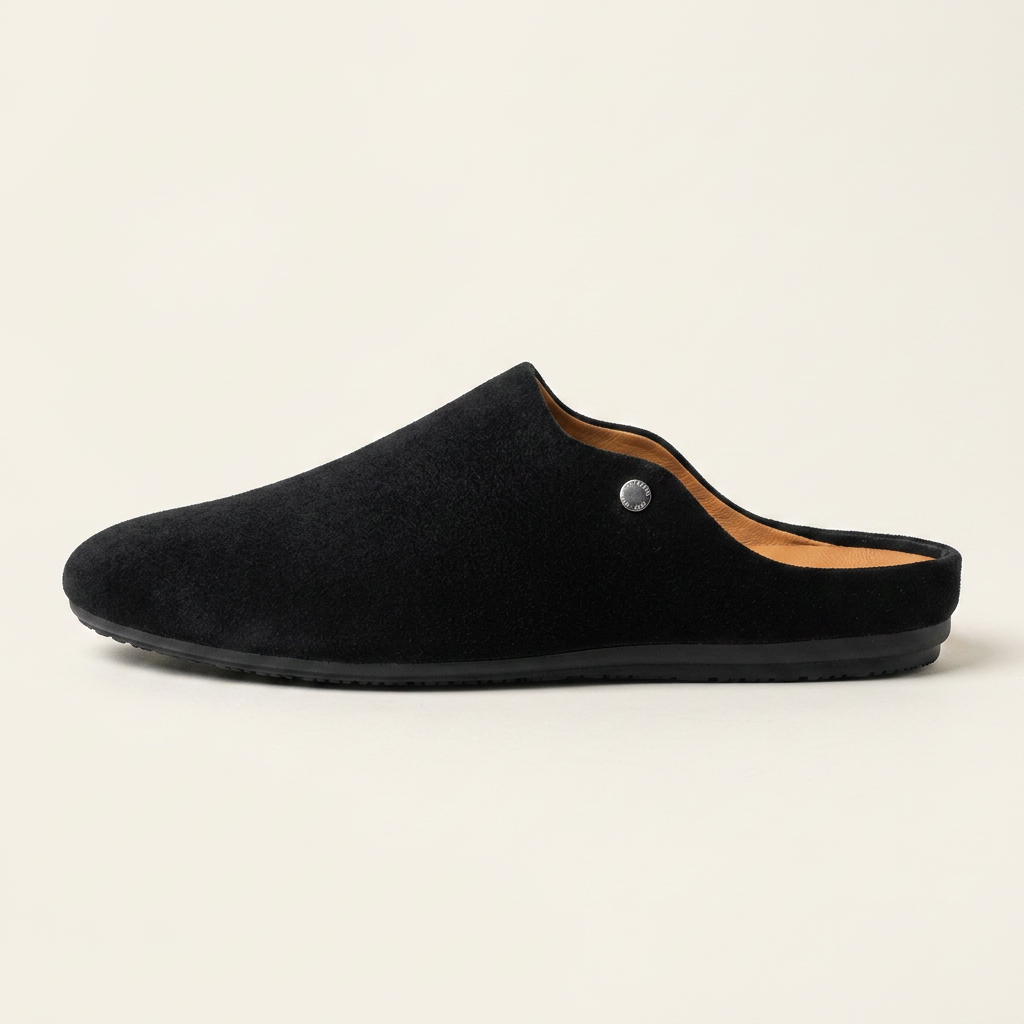 Męskie zamszowe mule z metalowymi ćwiekami-Footwear for men-Olave