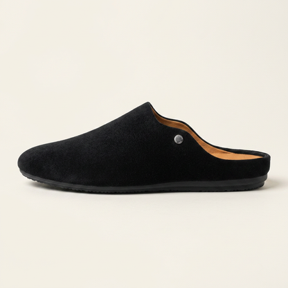 Męskie zamszowe mule z metalowymi ćwiekami-Footwear for men-Olave