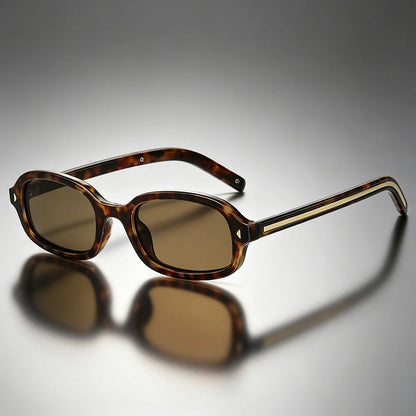 Okulary przeciwsłoneczne unisex z owalnymi oprawkami w panterkę-Sunglasses-Olave