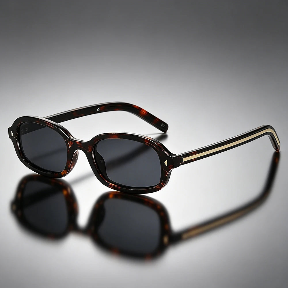 Okulary przeciwsłoneczne unisex z owalnymi oprawkami w panterkę-Sunglasses-Olave