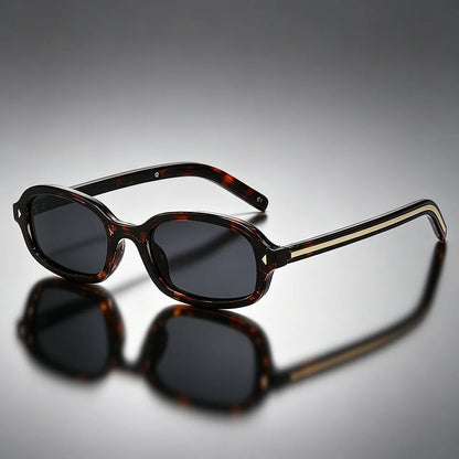 Okulary przeciwsłoneczne unisex z owalnymi oprawkami w panterkę-Sunglasses-Olave