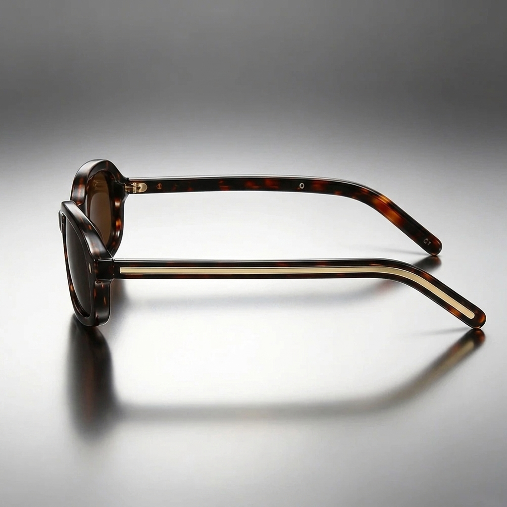 Okulary przeciwsłoneczne unisex z owalnymi oprawkami w panterkę-Sunglasses-Olave