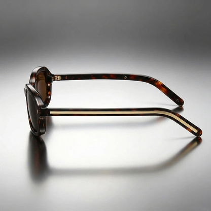 Okulary przeciwsłoneczne unisex z owalnymi oprawkami w panterkę-Sunglasses-Olave